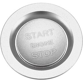 Engine Start Stop Button Cover Trim Sticker for Land Rover Range Rover Evoque 2014-2019 Silver Tone (Set of 2)