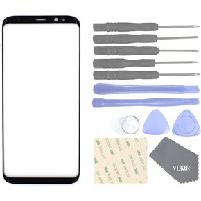 Black SM-G950W Glass Cover Screen Replacement for Samsung Galaxy S8 SM-G950F SM-G950S SM-G950K SM-G950L SM-G950A SM-G950P SM-G950T SM-G950U SM-G950V