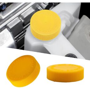 2 PCS Car Coolant Reservoir Cap, 1.49In x 0.4In Waterproof Knob Type Durable Vehicle Tank Cap Accessories Compatible with Nissan Mazda Infiniti Venucia #OEM 21712-79900 (Yellow)