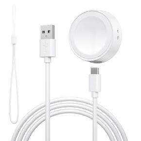 شاحن ساعة جالاكسي 2 في 1 متوافق مع ساعة سامسونج جالاكسي 6 كلاسيك/6/5 برو/5، كابل شحن USB C إلى USB C (أسود)