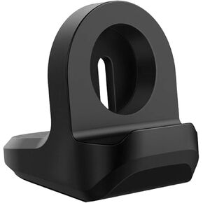 MoKo Charger Stand Compatible with Samsung Galaxy Watch 4, 4 Classic/3 41mm,45mm/Active,Active 2 40mm 44mm, Silicone Charging Stand Non-Slip Base Charger Dock Station Holder Bracket - Black