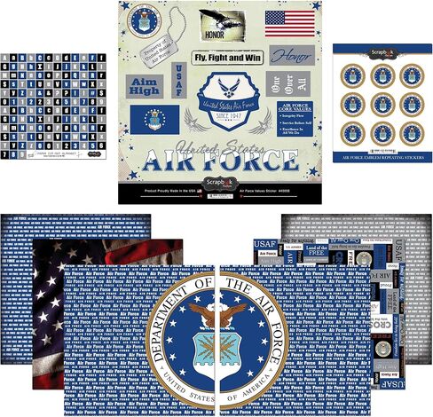 مجموعة قصاصات الورق والملصقات ذات الطابع الجمركي لسجل القصاصات، القوات الجوية، أزرق in Kuwait