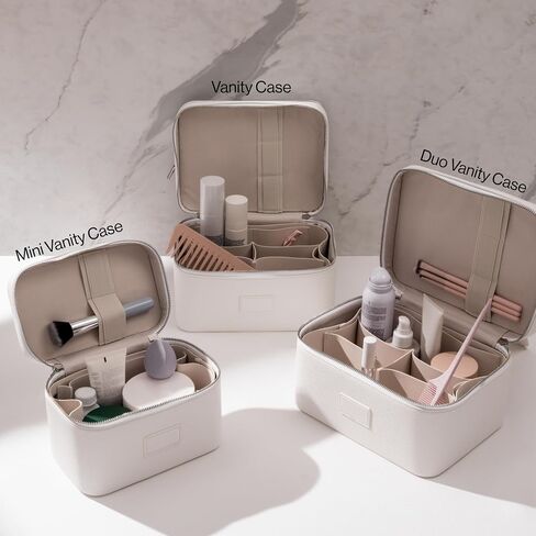 ETOILE - حقيبة Duo Vanity Case باللون الأسود - منظم حقيبة مكياج كبير وعملي للسفر مع مقسم ومرآة قابلة للإزالة in Saudi Arabia