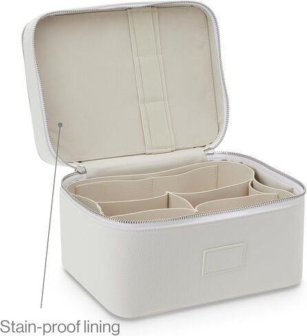ETOILE - حقيبة Duo Vanity Case باللون الأسود - منظم حقيبة مكياج كبير وعملي للسفر مع مقسم ومرآة قابلة للإزالة in Saudi Arabia