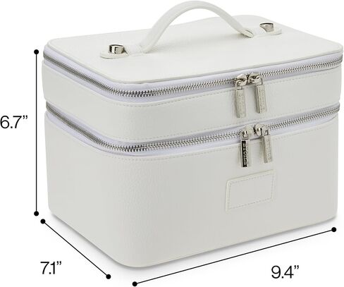 ETOILE - حقيبة Duo Vanity Case باللون الأسود - منظم حقيبة مكياج كبير وعملي للسفر مع مقسم ومرآة قابلة للإزالة in Saudi Arabia