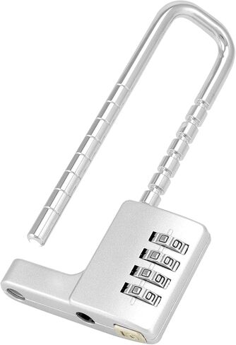 QWORK 4 Digit Combination Padlock with Long Shackle, 2 Pack 3/8" Retractable Stainless Steel Lock in Saudi Arabia
