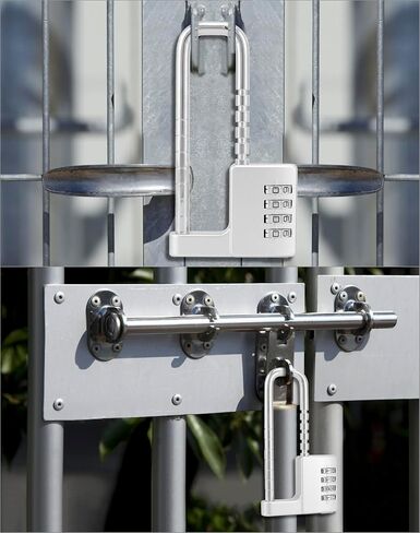 QWORK 4 Digit Combination Padlock with Long Shackle, 2 Pack 3/8" Retractable Stainless Steel Lock in Saudi Arabia