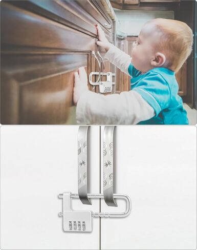 QWORK 4 Digit Combination Padlock with Long Shackle, 2 Pack 3/8" Retractable Stainless Steel Lock in Saudi Arabia