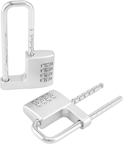 QWORK 4 Digit Combination Padlock with Long Shackle, 2 Pack 3/8" Retractable Stainless Steel Lock in Saudi Arabia