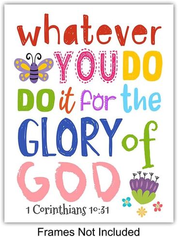 Inspirational Bible Verse Wall Art 11x14 - Religious Decor for Boys, Kids Bedroom, Girls Room, Baby Nursery - Psalm, Proverbs Scripture Wall Art - spiritual Gifts - God Wall Art - Christian Wall Decor in Saudi Arabia