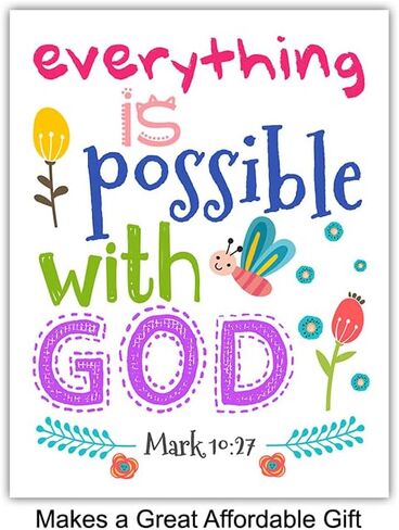 Inspirational Bible Verse Wall Art 11x14 - Religious Decor for Boys, Kids Bedroom, Girls Room, Baby Nursery - Psalm, Proverbs Scripture Wall Art - spiritual Gifts - God Wall Art - Christian Wall Decor in Saudi Arabia