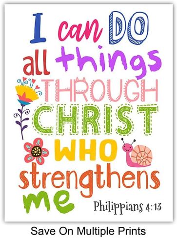 Inspirational Bible Verse Wall Art 11x14 - Religious Decor for Boys, Kids Bedroom, Girls Room, Baby Nursery - Psalm, Proverbs Scripture Wall Art - spiritual Gifts - God Wall Art - Christian Wall Decor in Saudi Arabia