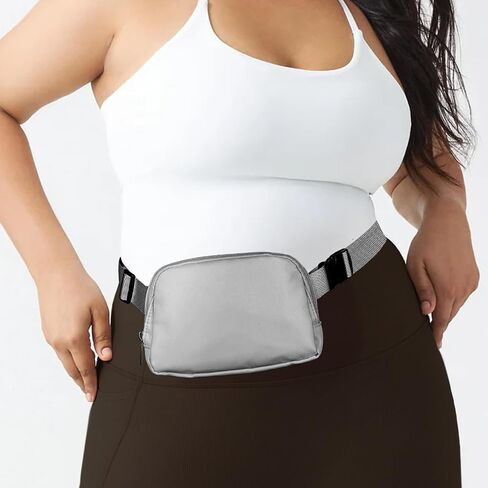Extra Long Strap Fanny Pack, 60 Inch Max Adjustable Strap Plus Size Crossbody Bag, Extended Length Waist Bag, Lulu Dupes Everywhere Belt Bag 1L (Grey) in Saudi Arabia