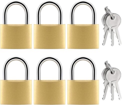 BRAXE 6 قطع قفل بمفتاح مع 6 مفاتيح نفسها مقاومة للماء، قفل نحاسي صلب صغير 1.18 بوصة 30 مم لخزانة الصالة الرياضية حقيبة الظهر الأمتعة بمشبك تخزين يلقي سياج الأدوات in Kuwait