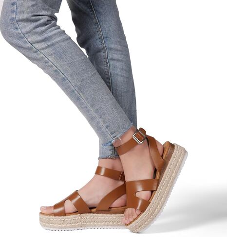 SILENTCARE Women's Comfortable Wedge Platform Espadrille Sandals - 2024 Summer Sandles Dressy Fashion Open Toe Buckle Ankle Strap Beach Sandals in Saudi Arabia