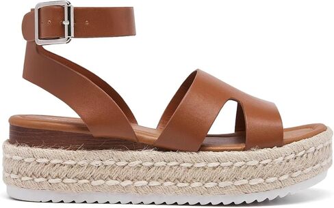 SILENTCARE Women's Comfortable Wedge Platform Espadrille Sandals - 2024 Summer Sandles Dressy Fashion Open Toe Buckle Ankle Strap Beach Sandals in Saudi Arabia