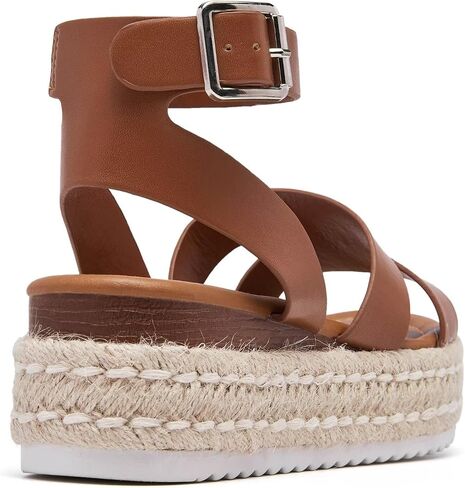 SILENTCARE Women's Comfortable Wedge Platform Espadrille Sandals - 2024 Summer Sandles Dressy Fashion Open Toe Buckle Ankle Strap Beach Sandals in Saudi Arabia