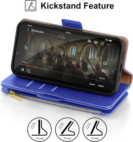 Antsturdy Samsung Galaxy S24+ Plus حافظة محفظة مع حامل بطاقة للنساء والرجال، Galaxy S24 Plus حافظة هاتف RFID بلوك من جلد البولي يوريثان غطاء مقاوم للصدمات مع حزام بسحاب وفتحات لبطاقات الائتمان، أحمر خمري in Kuwait