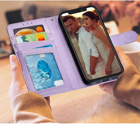 iPhone XR Wallet Case,[RFID Blocking] 3 Card Holder Stand with Credit Card Slot PU Leather Magnetic Protective Flip Cover for iPhone Xr (Purple) in Saudi Arabia