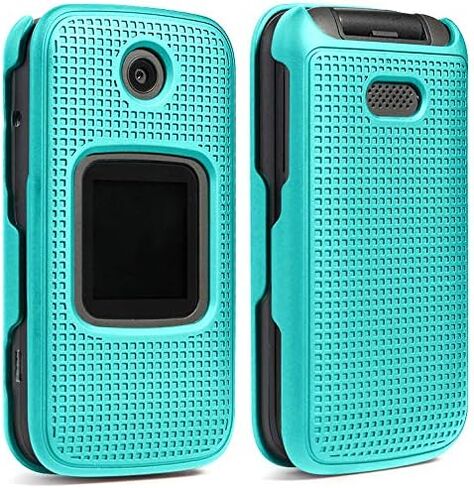 جراب Nakedcellphone لهاتف Alcatel Smartflip/Go Flip 3، [أزرق مخضر سماوي] غطاء واقٍ سهل التركيب [نسيج شبكي] لهاتف Alcatel Go Flip 3، هاتف Alcatel Smartflip (2019) 4052R/4052C/4052W in Saudi Arabia