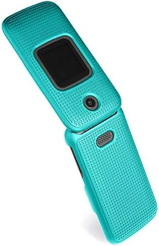 جراب Nakedcellphone لهاتف Alcatel Smartflip/Go Flip 3، [أزرق مخضر سماوي] غطاء واقٍ سهل التركيب [نسيج شبكي] لهاتف Alcatel Go Flip 3، هاتف Alcatel Smartflip (2019) 4052R/4052C/4052W in Saudi Arabia