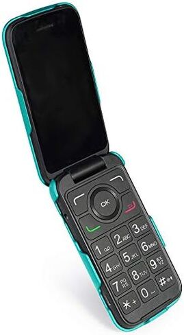 جراب Nakedcellphone لهاتف Alcatel Smartflip/Go Flip 3، [أزرق مخضر سماوي] غطاء واقٍ سهل التركيب [نسيج شبكي] لهاتف Alcatel Go Flip 3، هاتف Alcatel Smartflip (2019) 4052R/4052C/4052W in Saudi Arabia