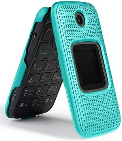 جراب Nakedcellphone لهاتف Alcatel Smartflip/Go Flip 3، [أزرق مخضر سماوي] غطاء واقٍ سهل التركيب [نسيج شبكي] لهاتف Alcatel Go Flip 3، هاتف Alcatel Smartflip (2019) 4052R/4052C/4052W in Saudi Arabia
