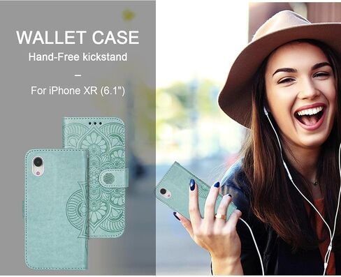 iPhone XR Wallet Case,[RFID Blocking] 3 Card Holder Stand with Credit Card Slot PU Leather Magnetic Protective Flip Cover for iPhone Xr (Purple) in Saudi Arabia