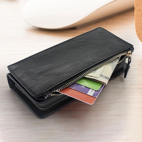 Harryshell Detachable Magnetic Case Wallet with Cash Coin Zipper Pocket 12 Card Slots Holder Wrist Strap Lanyard for Samsung Galaxy Z Fold 5 5G Z Fold5 (2023) (Flower Purple) in Saudi Arabia