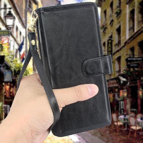 Harryshell Detachable Magnetic Case Wallet with Cash Coin Zipper Pocket 12 Card Slots Holder Wrist Strap Lanyard for Samsung Galaxy Z Fold 5 5G Z Fold5 (2023) (Flower Purple) in Saudi Arabia