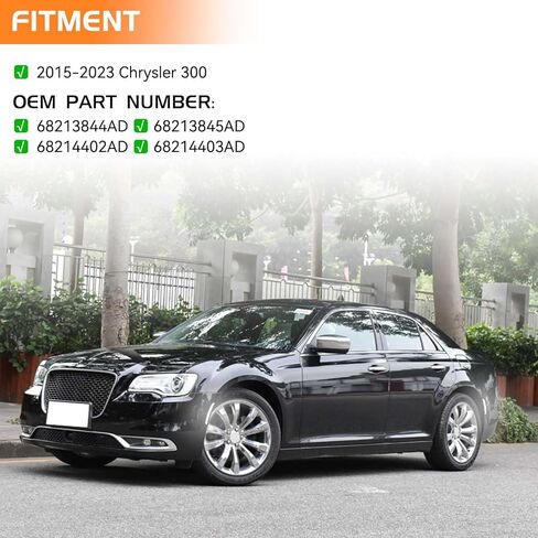 مصابيح LED للحاجز الأمامي والخلفي لسيارة Chrysler 300 2015 2016 2017 2018 2019 2020 2021 2022 2023 2024، ممتص الصدمات للعدسات المدخنة عاكسات LED بيضاء 4 قطع in Kuwait