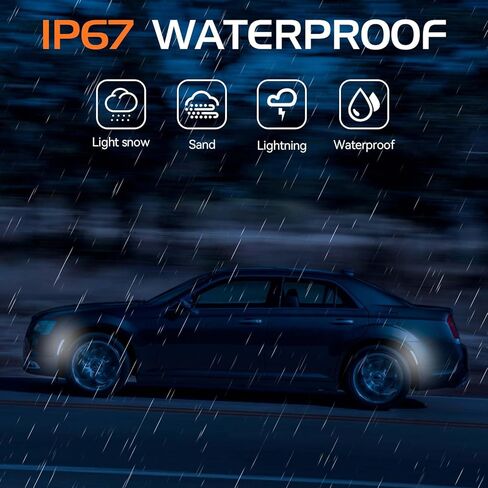 مصابيح LED للحاجز الأمامي والخلفي لسيارة Chrysler 300 2015 2016 2017 2018 2019 2020 2021 2022 2023 2024، ممتص الصدمات للعدسات المدخنة عاكسات LED بيضاء 4 قطع in Kuwait