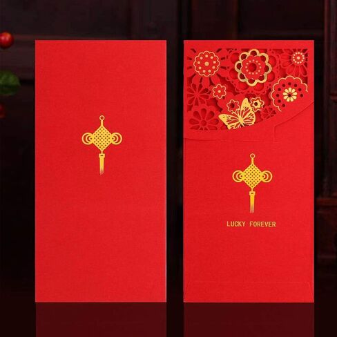 مظاريف حمراء للعام الصيني الجديد بجيوب أموال محظوظة HongBao لمهرجان الربيع، السنة الجديدة، عيد الميلاد، الزفاف، مناسبة العمل (18 قطعة/المجموعة) in Kuwait