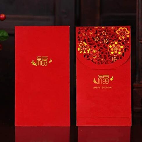 مظاريف حمراء للعام الصيني الجديد بجيوب أموال محظوظة HongBao لمهرجان الربيع، السنة الجديدة، عيد الميلاد، الزفاف، مناسبة العمل (18 قطعة/المجموعة) in Kuwait