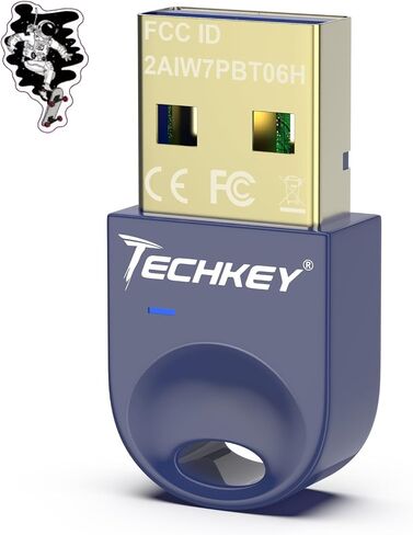 محول بلوتوث USB 5.3 لأجهزة الكمبيوتر المكتبية، قم بتوصيل وتشغيل جهاز استقبال وجهاز إرسال بلوتوث صغير V14 EDR Dongle لأجهزة الكمبيوتر المحمول بلوتوث Windows 11/10/8.1-Teal Green-Blue in Kuwait