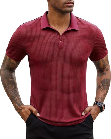 Stretch Polo Shirts for Men Short Sleeve Golf Polo Shirts Slim Polo T-Shirts for Men Golf Shirts Tennis Polo in Saudi Arabia