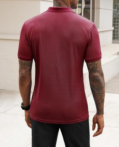Stretch Polo Shirts for Men Short Sleeve Golf Polo Shirts Slim Polo T-Shirts for Men Golf Shirts Tennis Polo in Saudi Arabia