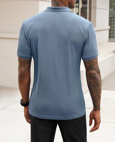 Stretch Polo Shirts for Men Short Sleeve Golf Polo Shirts Slim Polo T-Shirts for Men Golf Shirts Tennis Polo in Saudi Arabia
