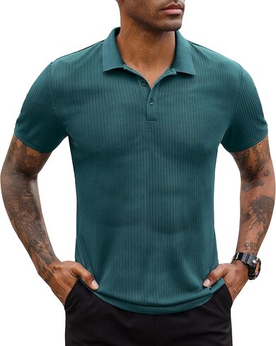 Stretch Polo Shirts for Men Short Sleeve Golf Polo Shirts Slim Polo T-Shirts for Men Golf Shirts Tennis Polo in Saudi Arabia