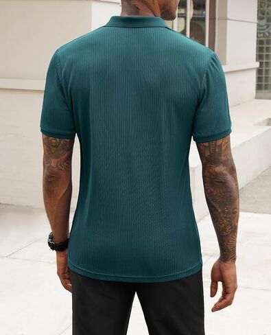 Stretch Polo Shirts for Men Short Sleeve Golf Polo Shirts Slim Polo T-Shirts for Men Golf Shirts Tennis Polo in Saudi Arabia