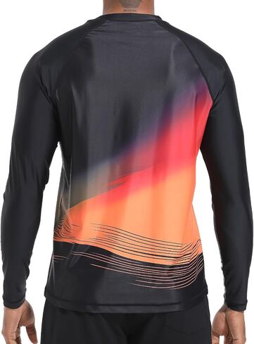 VAYAGER Men's Swim Shirts UPF 50+ Rash Guard Long Sleeve Quick Dry T-Shirt Loose Fit Water Fishing UV Protection Shirts in Saudi Arabia