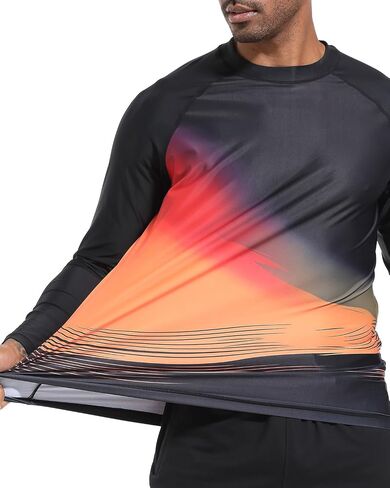 VAYAGER Men's Swim Shirts UPF 50+ Rash Guard Long Sleeve Quick Dry T-Shirt Loose Fit Water Fishing UV Protection Shirts in Saudi Arabia