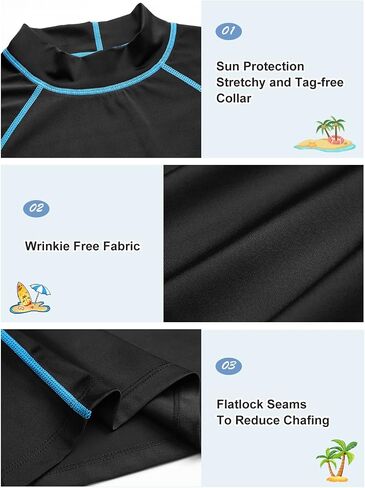 Rash Guard للرجال، قمصان سباحة رجالية Rash Guard بأكمام طويلة - عامل حماية من أشعة الشمس فوق البنفسجية 50+ حماية من أشعة الشمس فوق البنفسجية سريعة الجفاف للرياضات المائية in Kuwait