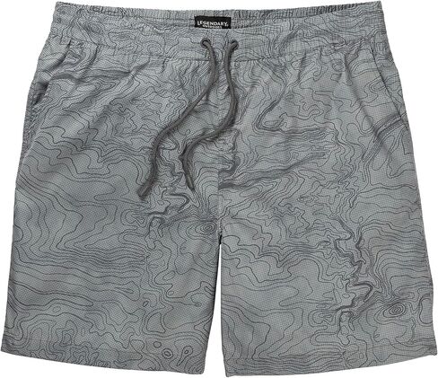 Legendary Whitetails Men's Quick Dry Topographical Print 7 Inch Inseam Swim Trunks in Saudi Arabia