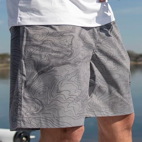 Legendary Whitetails Men's Quick Dry Topographical Print 7 Inch Inseam Swim Trunks in Saudi Arabia