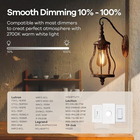 Linkind Edison Light Bulbs 60W Equivalent, E26 Dimmable Vintage Edison LED Light Bulbs ST58 Antique Decorative Filament LED Bulb, 6W 700LM, 2700K Soft White 80+ CRI Clear Glass Light Bulbs, 6 Packs in Saudi Arabia