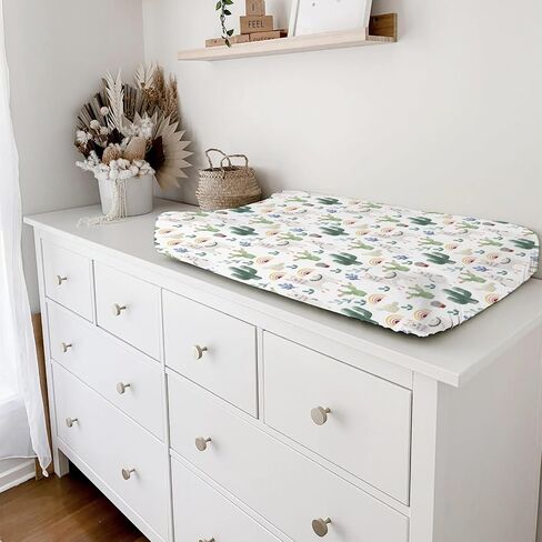 Cute Llama Changing Pad Cover Funny Llama Cactus Leaves Rainbow Diaper Change Table Sheets for Boys Girls Desert Animal Soft Breathable Stretch Fitted Changing Mat Sheets Cover 32''x16'' in Saudi Arabia