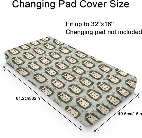 Woodland Animals Changing Pad Covers Hedgehog Green Leaves Diaper Change Table Sheets for Boys Girls Soft Stretch Snug Fitted Baby Changing Table Mats Covers 32''x16'' in Saudi Arabia