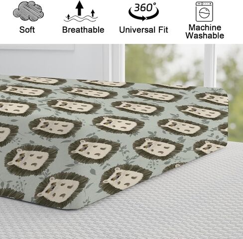 Woodland Animals Changing Pad Covers Hedgehog Green Leaves Diaper Change Table Sheets for Boys Girls Soft Stretch Snug Fitted Baby Changing Table Mats Covers 32''x16'' in Saudi Arabia