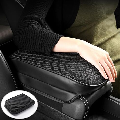 Car Armrest Cushion with Comfortable Memory Foam,Upgrade Car Console Armrest Pad,Premium Material Car Armrest Cover,Universal Car Center Console Pillow,Car Accessories(Black2) in Saudi Arabia